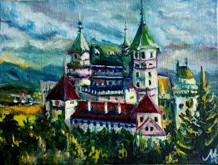 Pittura intitolato "Boynitsky Castle 3" da Maria Zasidkovych (Mariia), Opera d'arte originale, Olio