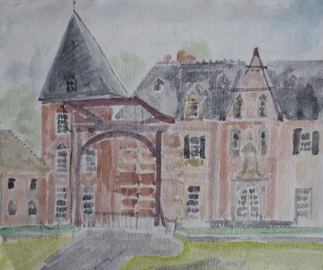 Painting titled "Castle in Twickel" by Maria Brodzka-Bestry, Original Artwork