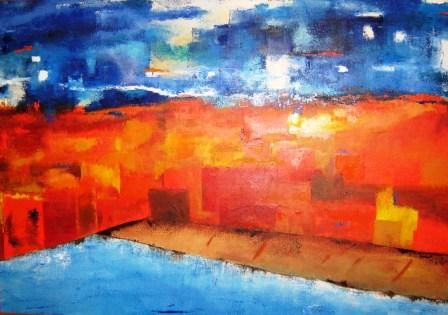 Painting titled "Warmer cold" by Mchinestrosa, Original Artwork