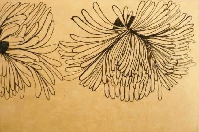 Impressões e gravuras intitulada "une fleur et demi" por María Chillón, Obras de arte originais