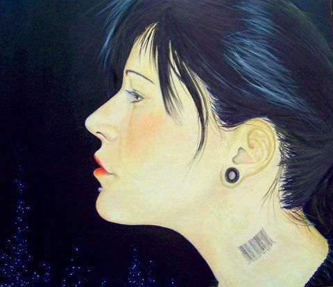 Painting titled "Lupe" by Maria Clara Rossi, Original Artwork, Oil