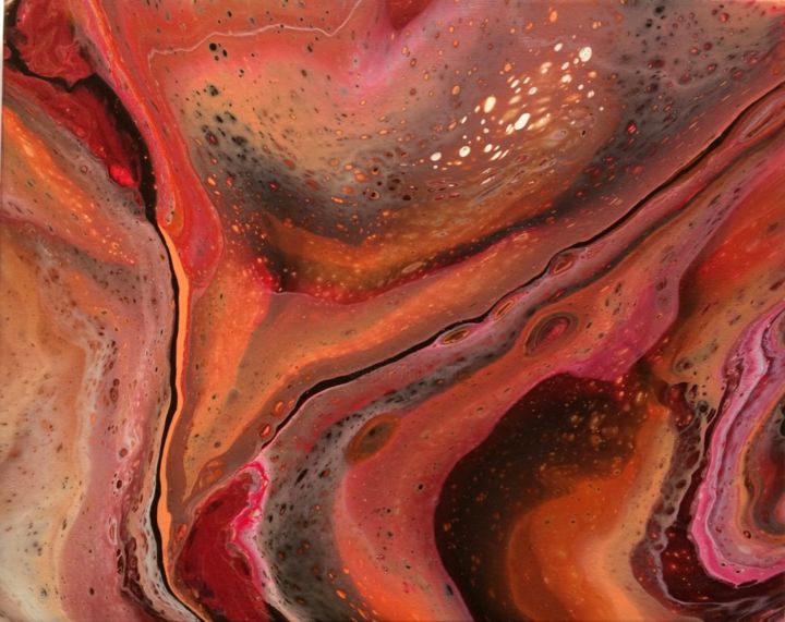 Painting titled "Hot lava #artistsup…" by Maria Esteves, Original Artwork, Acrylic