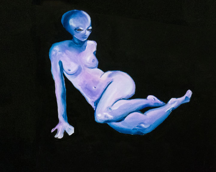 Peinture intitulée "Naked ethereal" par Maria Extaz, Œuvre d'art originale, Acrylique