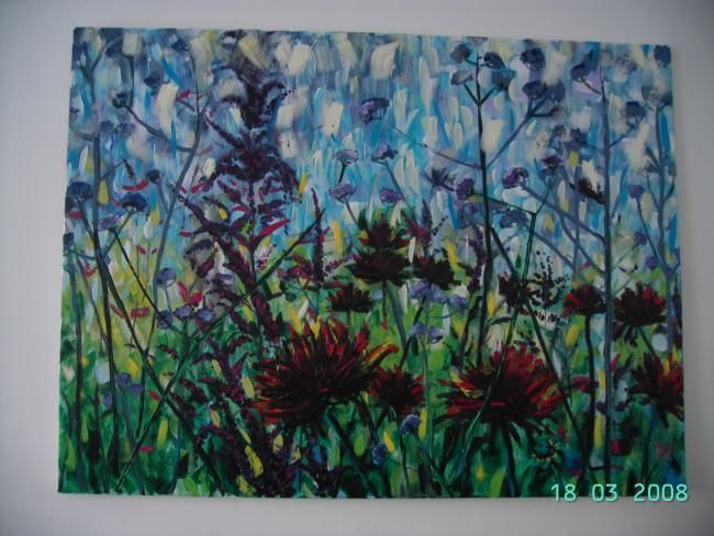 Painting titled "Sunset at summertime" by Maria Georgieva, Original Artwork