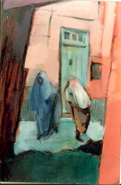 Pintura intitulada "Les femmes du nord" por Mariam Belhaj, Obras de arte originais
