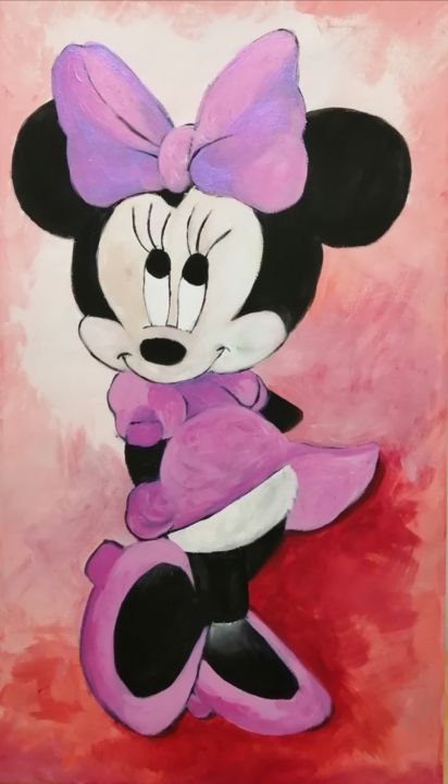 Painting titled "Minnie Mouse" by M Mast (MMast), Original Art, Acrylic