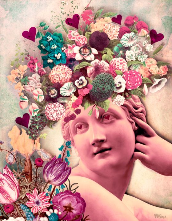 Arts numériques intitulée "Eternal Love in spr…" par Maria Mata, Œuvre d'art originale, Photo montage