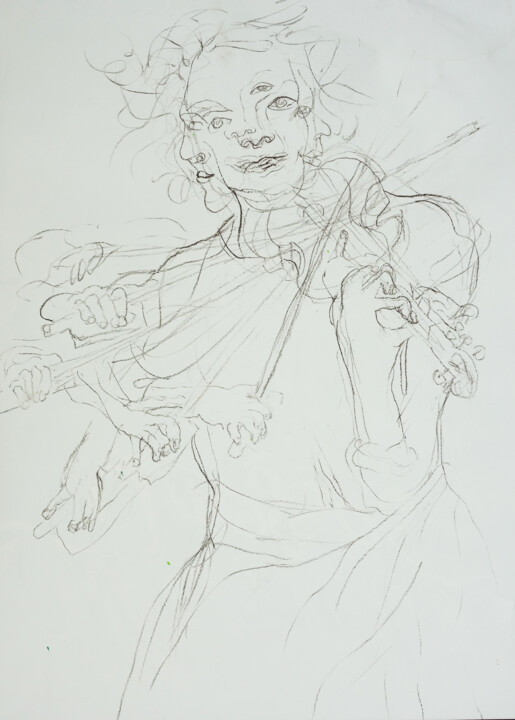 Pintura intitulada "FIRST LADY" por Marian Czura, Obras de arte originais, Lápis