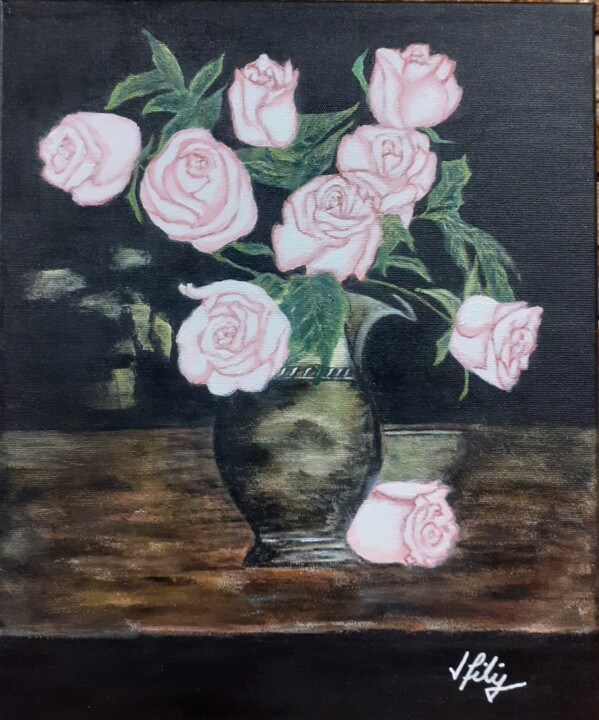 Painting titled "Florist 3" by Mariana Filip, Original Artwork, Acrylic