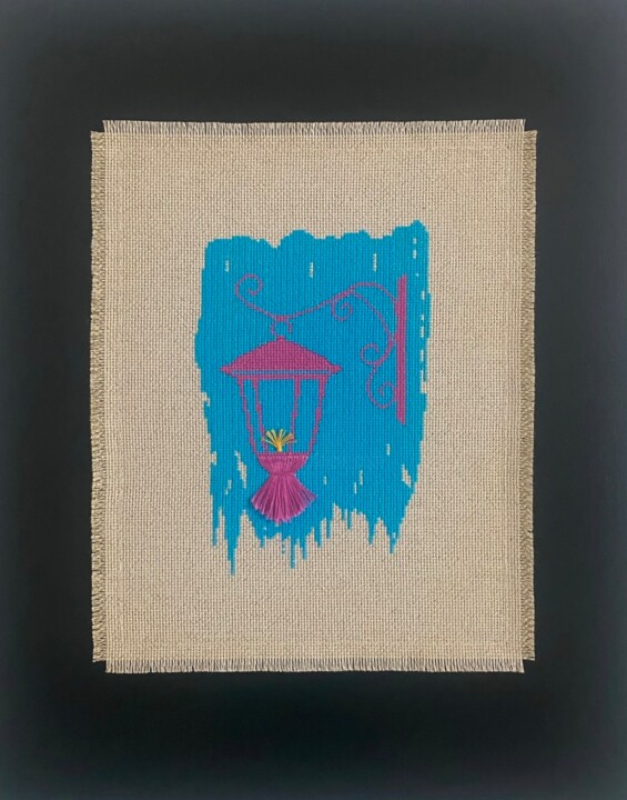 Textile Art titled "Summer Lantern" by Mariana Ivanova, Original Artwork, Embroidery