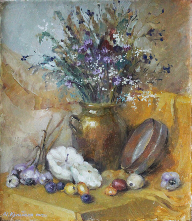 Painting titled "летний сбор" by Mariana Kulbaka, Original Artwork, Oil