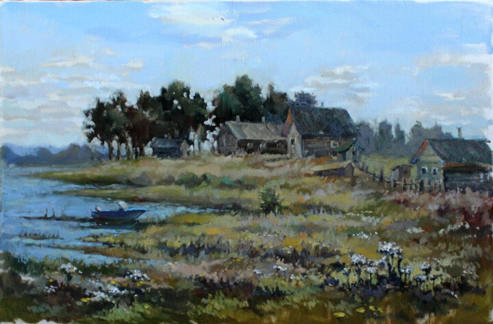 Painting titled "лето" by Mariana Kulbaka, Original Artwork, Oil