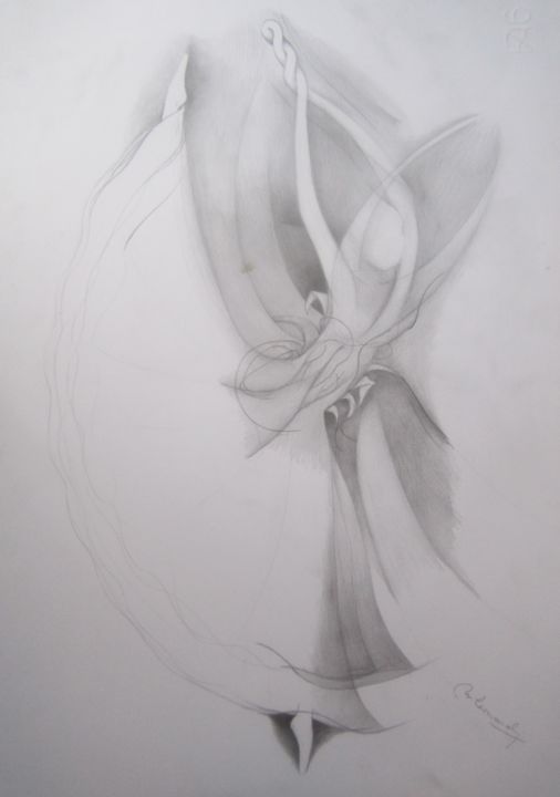 Drawing titled "danzatrice" by Mariana Beatriz Leonardi, Original Artwork, Pencil