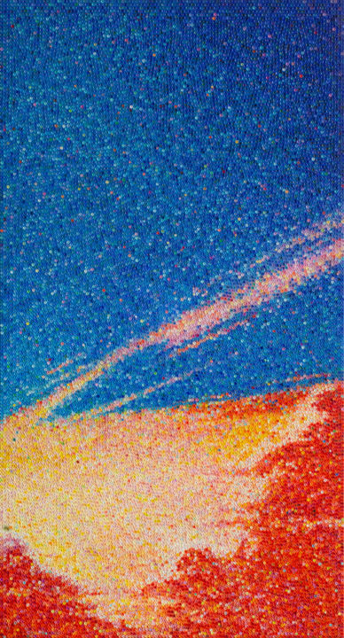 Peinture intitulée "Scarlet clouds" par Mariana Prochkaruk, Œuvre d'art originale, Huile Monté sur Châssis