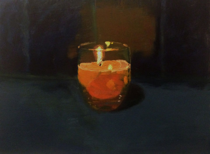 Pintura titulada "Candle study" por Marian Busoi, Obra de arte original, Oleo