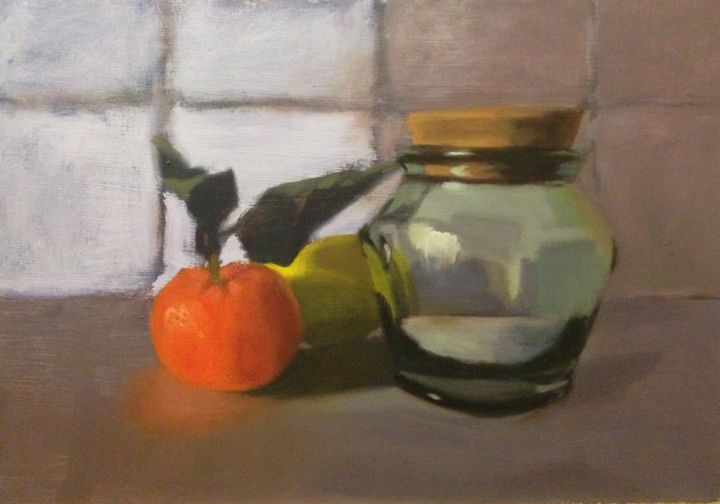 Pintura titulada "Still life with sug…" por Marian Busoi, Obra de arte original, Oleo