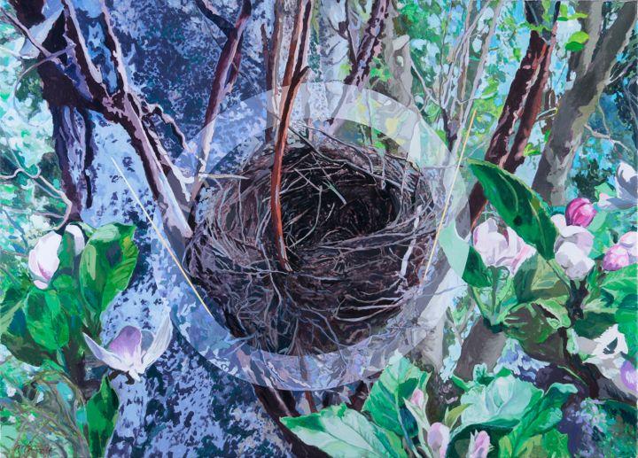 Painting titled "The Nest" by Marian Cizmarik, Original Artwork, Acrylic