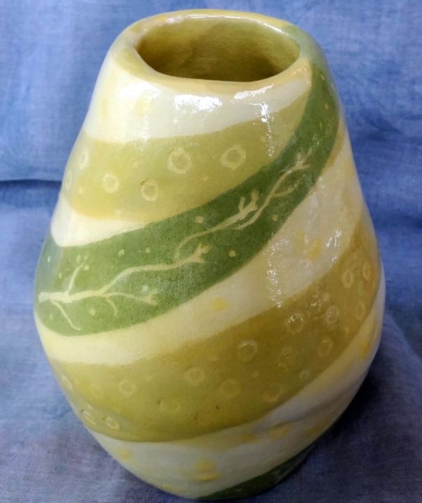 Sculpture titled "Vase fleurs I" by Marian Cobos, Original Artwork, Ceramics
