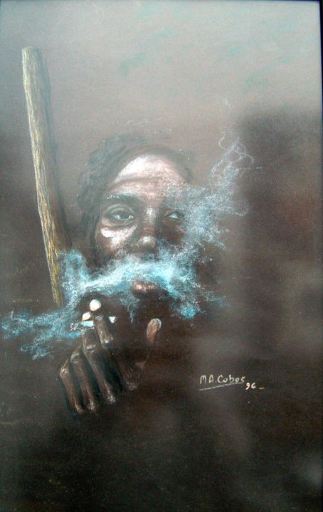 Painting titled "Fumée" by Marian Cobos, Original Artwork