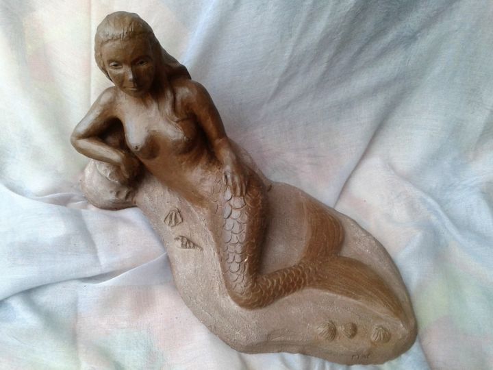 Скульптура под названием "Sirène" - Marian Cobos, Подлинное произведение искусства, Керамика