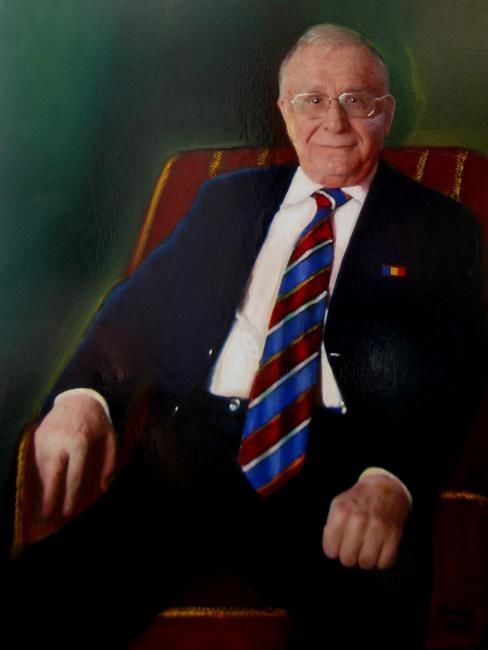Painting titled "Mr president Iliescu" by Marian Condruz, Original Artwork