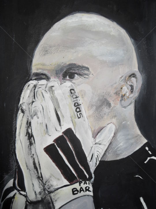 Painting titled "Fabien barthez" by Marianeacap, Original Artwork