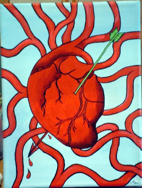 Painting titled "Hemorrhage" by Marianna Chiodo, Original Artwork