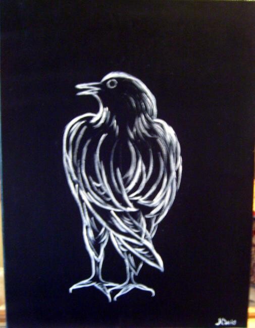 Painting titled "Raven" by Marianna Chiodo, Original Artwork