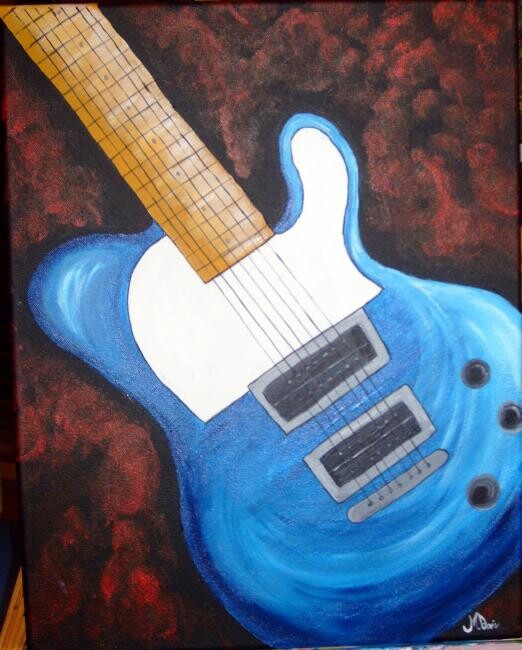Painting titled "GUITR" by Marianna Chiodo, Original Artwork