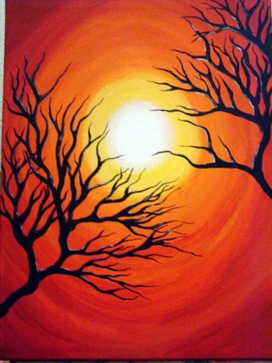Pintura titulada "Orange Sunset" por Marianna Chiodo, Obra de arte original