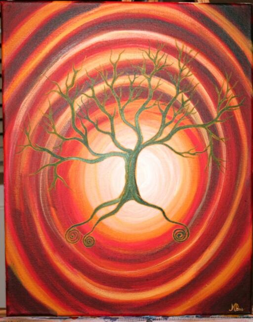 Painting titled "Spiral Tree" by Marianna Chiodo, Original Artwork