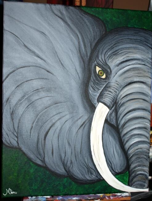 Pintura titulada "Elephant" por Marianna Chiodo, Obra de arte original