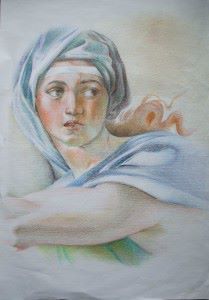 Disegno intitolato "Sibilla Delfica" da Marianna Farano, Opera d'arte originale, Altro