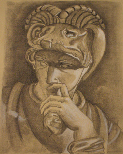 Disegno intitolato "Lorenzo duca di Urb…" da Marianna Farano, Opera d'arte originale