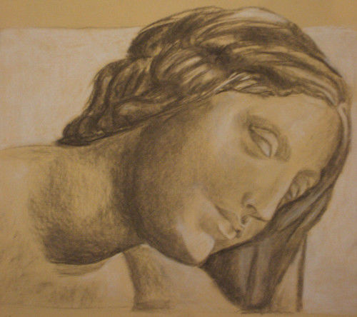 Disegno intitolato "Sant'Anna, la Vergi…" da Marianna Farano, Opera d'arte originale