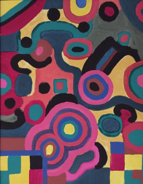 Malerei mit dem Titel "Geometrie" von Marianna Russotto, Original-Kunstwerk, Acryl