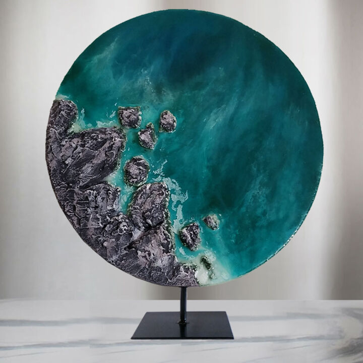 Sculptuur getiteld "PARADISE BEACH CORF…" door Marianna Skartsari, Origineel Kunstwerk, Hars