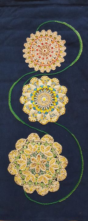 Art textile intitulée "All Good Things go…" par Marianne Camus, Œuvre d'art originale, Broderie