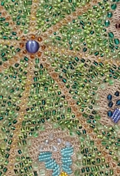 Textile Art titled "green-pearl-carpet-…" by Marianne Camus, Original Artwork