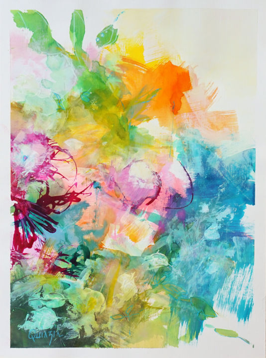 Painting titled "bloom-01.jpg" by Marianne Quinzin, Original Artwork, Acrylic