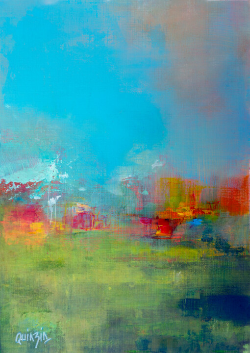 Pittura intitolato "Prairie" da Marianne Quinzin, Opera d'arte originale, Acrilico