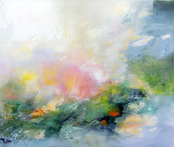 Peinture intitulée "Petit chemin de cam…" par Marianne Quinzin, Œuvre d'art originale, Acrylique