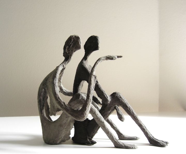 Rzeźba zatytułowany „Lovers” autorstwa Marianne Roetzel, Oryginalna praca, Metale