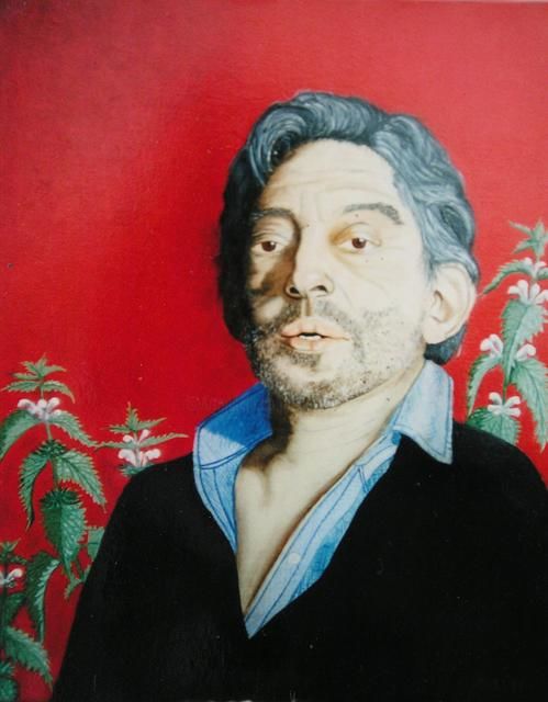 Pintura titulada "" Gainsbourg "" por Marianne Monnoye-Termeer, Obra de arte original, Oleo