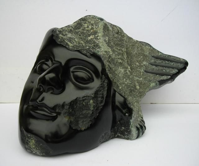 Rzeźba zatytułowany „" Homme-Poisson"” autorstwa Marianne Monnoye-Termeer, Oryginalna praca, Kamień