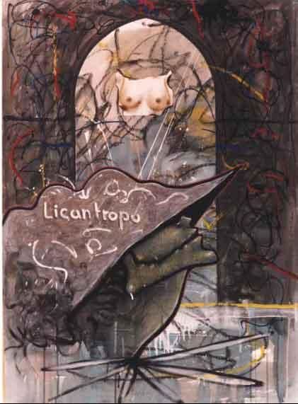 Pittura intitolato "Licantropo(VENDIDO)" da Mariano Esquivel, Opera d'arte originale, Altro