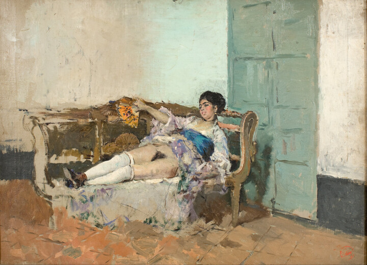 Pittura intitolato "Carmen Bastián" da Mariano Fortuny, Opera d'arte originale, Olio