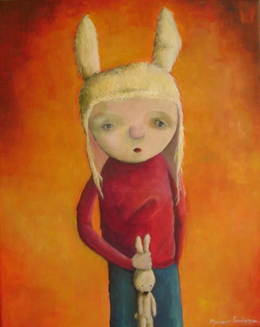 Pintura titulada "Mi gorrito es como…" por Mariano Sánchez, Obra de arte original