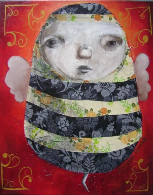 Картина под названием "La abeja" - Mariano Sánchez, Подлинное произведение искусства