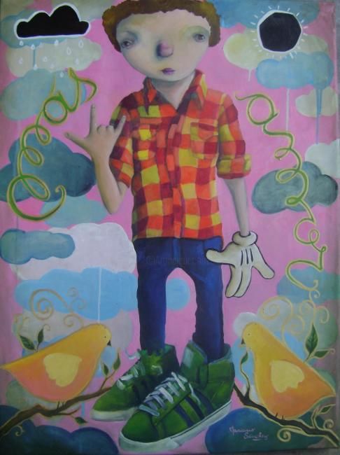 Картина под названием "Más" - Mariano Sánchez, Подлинное произведение искусства